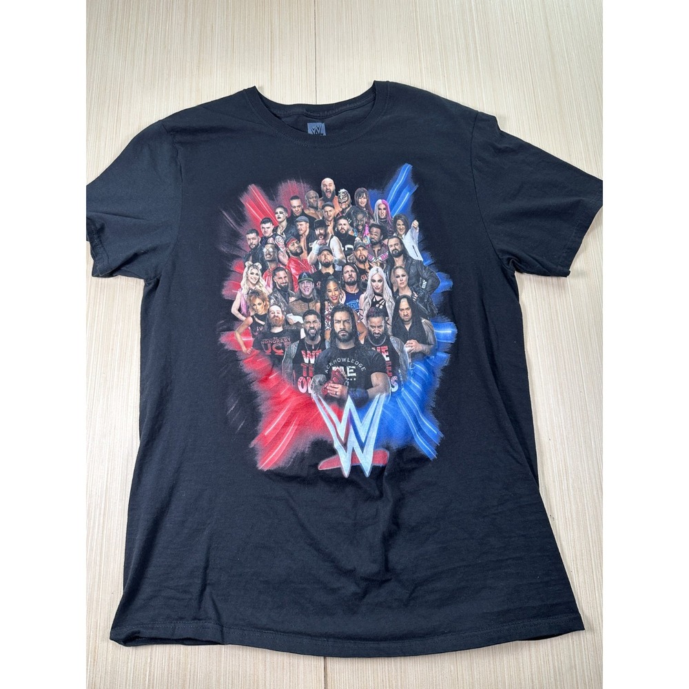 WWE T-Shirt Men's L Blue Graphic I Was There‎ Promo John Cena Crew Neck Pullover
